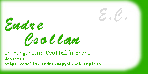 endre csollan business card